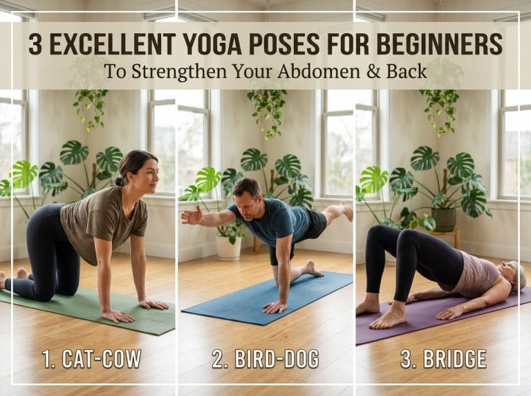 3 Excellent Yoga Poses for Beginners to Strengthen the Abdomen and Back